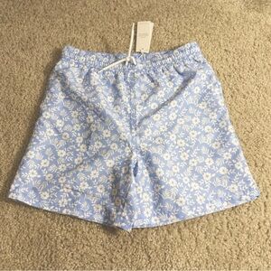 Floral Blue and White Shorts